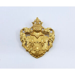 A4 Vtg MIRIAM HASKELL English Crown Fleur De Lis Star Coat of Arms Pin Brooch